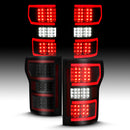 ANZO 18-19 Ford F-150 LED Taillight Black Housing Clear Lens Red Light Bar W/Sequential-6