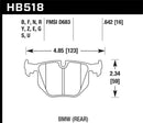 Hawk BMW Rear DTC-70 Race Brake Pads-3