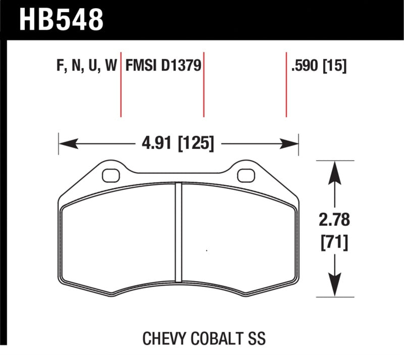 Hawk 08-10 Chevrolet Cobalt / HHR HPS 5.0 Front Brake Pads - 0