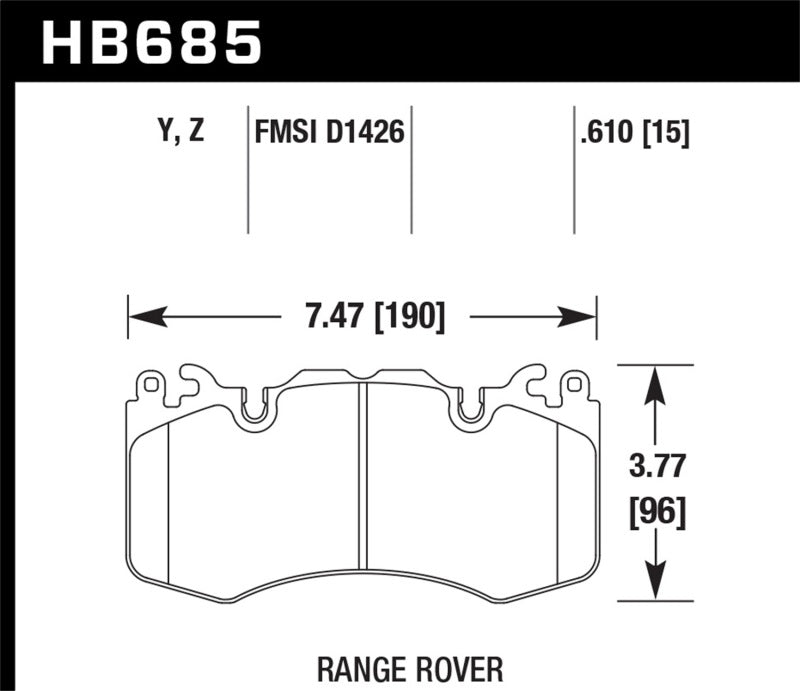 Hawk 10-11 Range Rover/Range Rover Sport Supercharged Performance Ceramic Street Front Brake Pads - 0