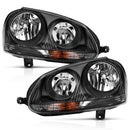 ANZO 2006-2009 Volkswagen Us Rabbit Crystal Headlight Black (Halogen Only)-1