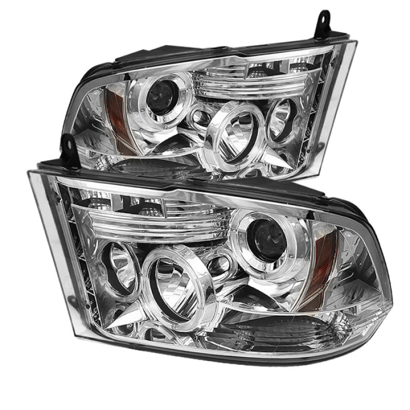 Spyder Dodge Ram 1500 09-14 10-14 Projector Headlights Halogen- LED Halo LED - Chrm PRO-YD-DR09-HL-C - 0