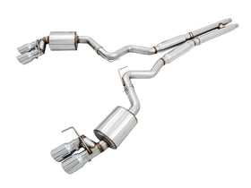 AWE Tuning 2018+ Ford Mustang GT (S550) Cat-Back Exhaust - Touring Edition (Quad Chrome Silver Tips)