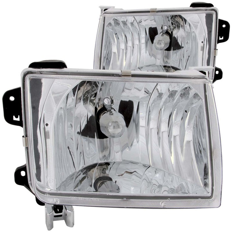 ANZO 1998-2000 Nissan Frontier Crystal Headlights Chrome - 0