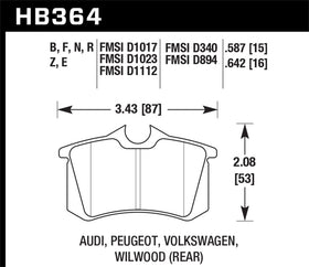Hawk 2010-2013 Audi A3 TDI HPS 5.0 Rear Brake Pads - 0