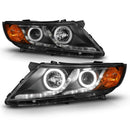 ANZO 2011-2013 Kia Optima Projector Headlights w/ Halo Black (CCFL)-9