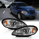 ANZO 2001-2005 Chrysler Pt Cruiser Crystal Headlight Chrome Amber (OE)-1