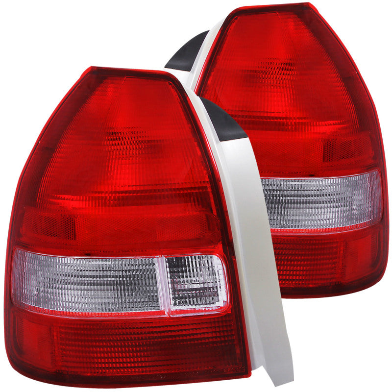 ANZO 1996-2000 Honda Civic Taillights Red/Clear - 0