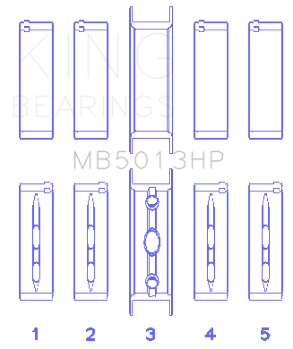 King Engine Bearings Chevy LS1/LS6/LS3 Bi-Metal Performance Main Bearing Set - Size STD