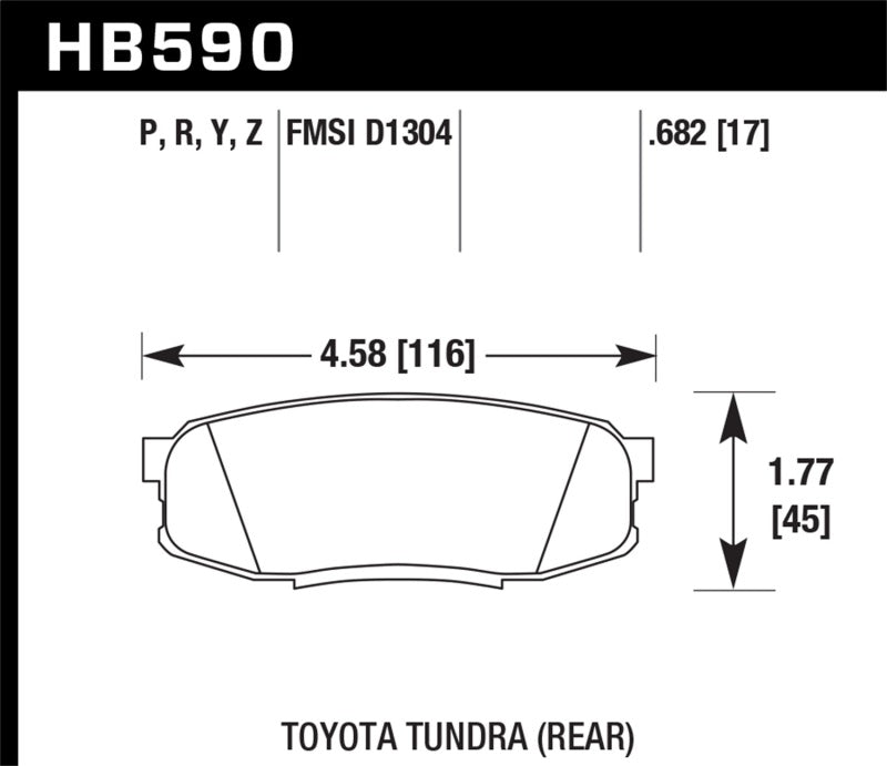 Hawk Performance 08-14 Toyota Land Cruiser Ceramic Street Rear Brake Pads - 0