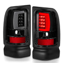 ANZO 1994-2001 Dodge Ram 1500 LED Taillights Plank Style Black w/Clear Lens-4