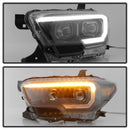 xTune Toyota Tacoma 16-18 DRL Light Bar Projector Headlights - Black PRO-JH-TTA16-LBDRL-BK-11