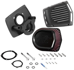 K&N Street Metal Intake System for 01-16 Harley-Davidson Softail/Dyna - Shaker Black - 0