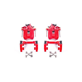 Power Stop 00-06 Audi TT Quattro (w/Non Vented Rotors Only) Rear Red Calipers w/Brackets - Pair