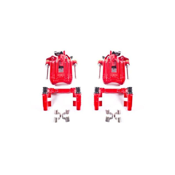 Power Stop 00-06 Audi TT Quattro (w/Non Vented Rotors Only) Rear Red Calipers w/Brackets - Pair