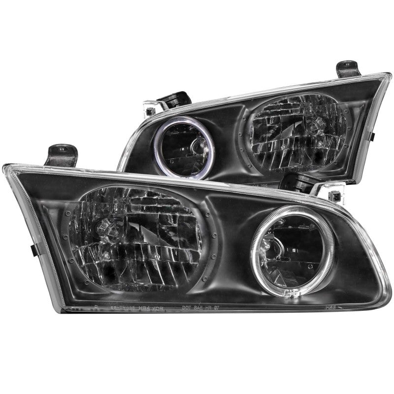 ANZO 2000-2001 Toyota Camry Crystal Headlights w/ Halo Black - 0