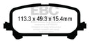 EBC 14+ Acura MDX 3.5 Greenstuff Rear Brake Pads-3