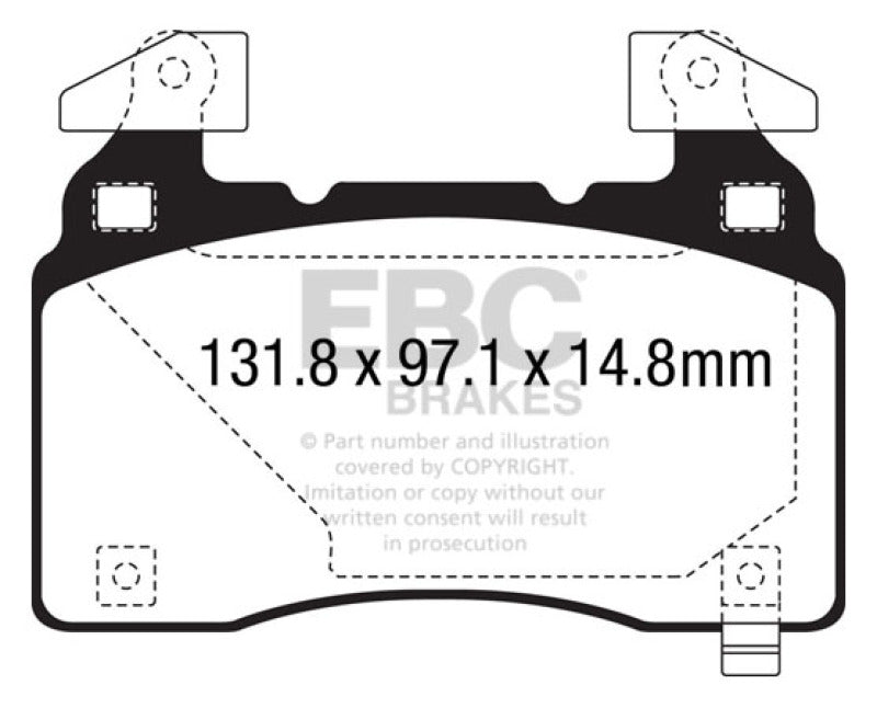 EBC 14+ Chevrolet Corvette Stingray (C7) 6.2 (Z51 Performance Package) Bluestuff Front Brake Pads - 0