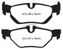 EBC 13+ BMW X1 2.0 Turbo (28i) Yellowstuff Rear Brake Pads-10