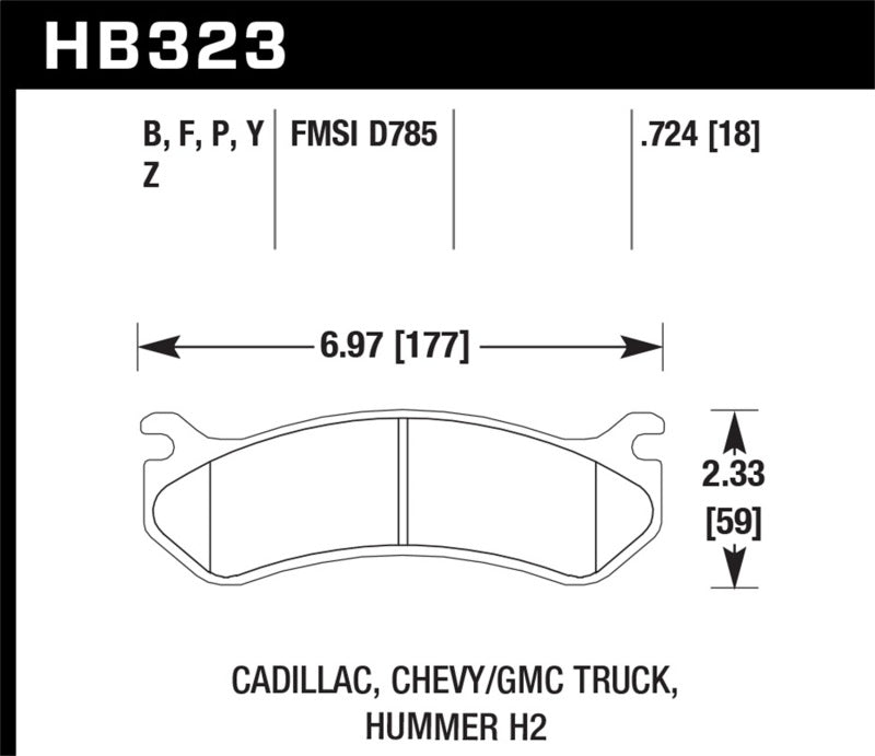 Hawk 06 Chevy Avalanche 2500 / GMC Truck / Hummer Super Duty Street Rear Brake Pads - 0