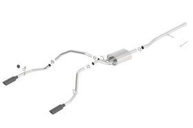 Borla 14 Silv/Sierra C/B Exhaust ATAK 1500 5.3L V8 AT/MT 2&4WD Ext Cab (78.7) WB - Black Chrome