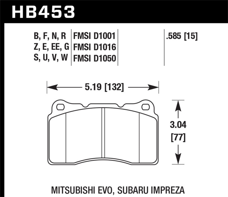 Hawk 03-06 Evo / 04-09 STi / 09-10 Genesis Coupe (Track Only) / 2010 Camaro SS / 08-09 Pontiac G8 GX - 0