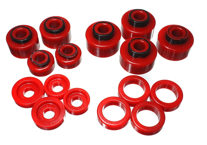 Energy Suspension 99-07 Ford F-250/F-350 SD 2/4WD Crew Cab Body Mount Set - Red - 0