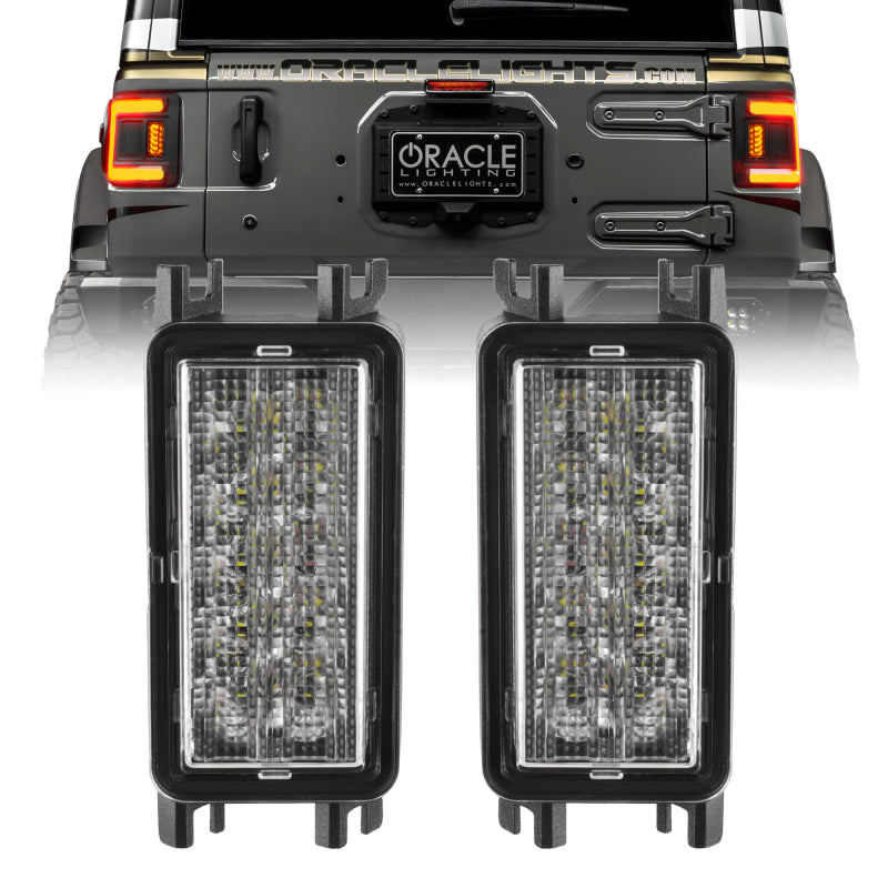 Oracle 2018+ Jeep Wrangler JL Dual Function Reverse LED Modules Flush Tail Light - Amber/White