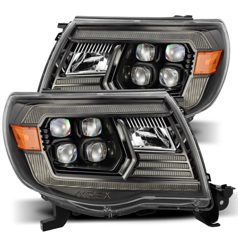 AlphaRex 05-11 Toyota Tacoma NOVA LED Projector Headlights Plank Style Black w/Activation Light/DRL - 0