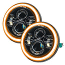 Oracle 07-18 Jeep Wrangler JK Switchback LED Halo Headlights - Amber/White - Switchback-9