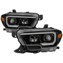 xTune Toyota Tacoma 16-18 DRL Light Bar Projector Headlights - Black PRO-JH-TTA16-LBDRL-BK-2