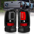 ANZO 1994-2001 Dodge Ram 1500 LED Taillights Plank Style Black w/Clear Lens-1
