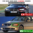 Spyder BMW E90 3-Series 06-08 (4 dr) Proj LED Halo Amber Reflctr Rplc Bulb Smke PRO-YD-BMWE9005-AM-S-4