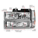 ANZO 88-98 Chevrolet C1500 Crystal Headlights Chrome w/ Signal and Side Marker Lights-6