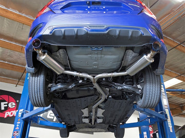 aFe POWER Takeda 16-17 Honda Civic I4-1.5L (t) 2.5-2.25in 304 SS CB Dual-Exit Exhaust Blue Tips - 0