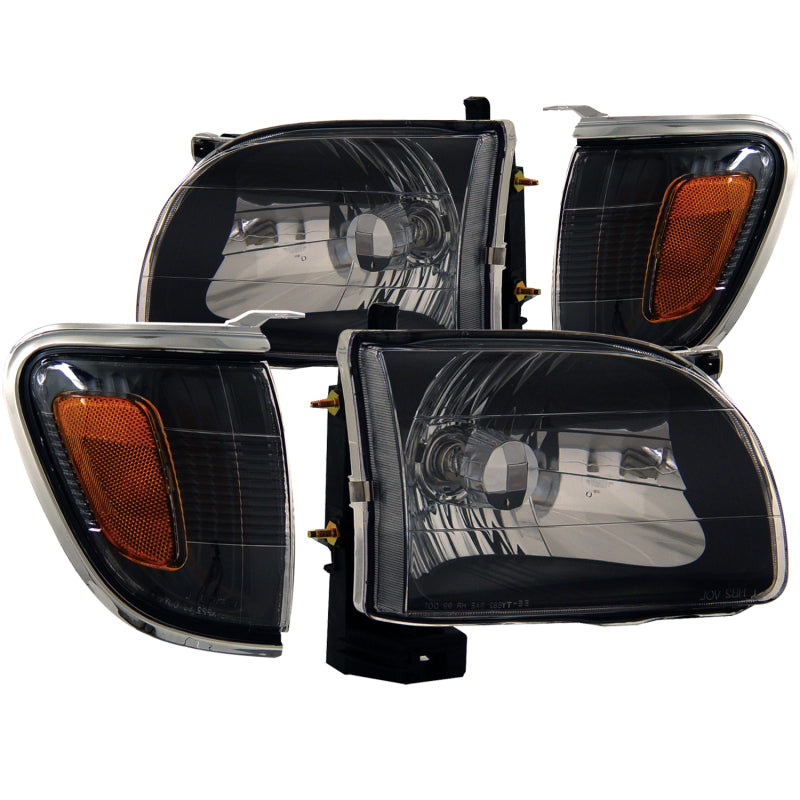 ANZO 2001-2004 Toyota Tacoma Crystal Headlights Black - 0