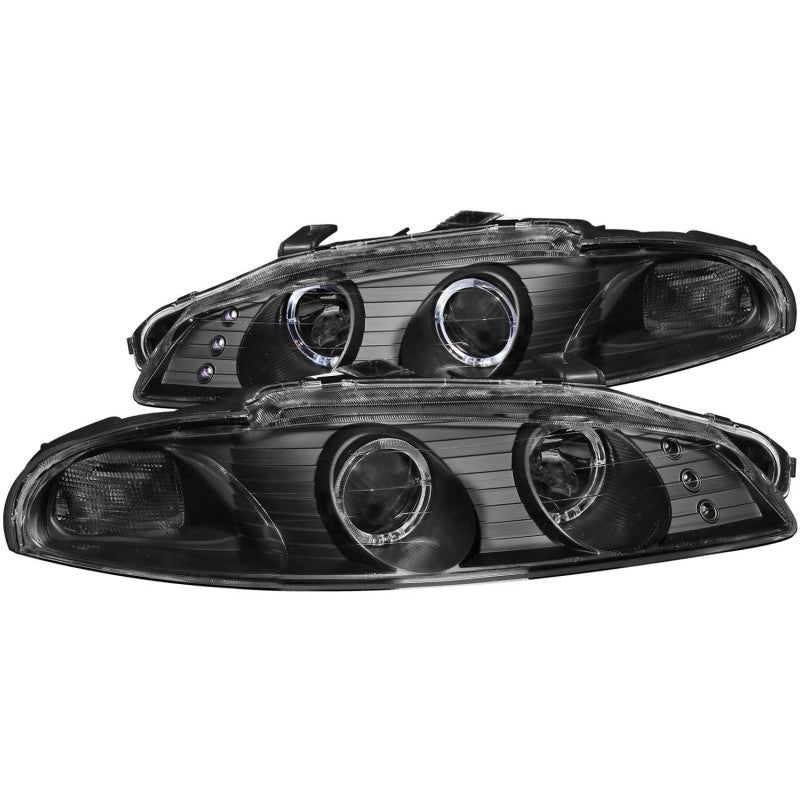 ANZO 1997-1999 Mitsubishi Eclipse Projector Headlights w/ Halo Black G2 - 0