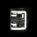 ANZO 11-16 Ford F-250/F-350/F-450 Projector Headlights w/ Plank Style Switchback Chrome w/Amber-3