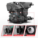 ANZO 2018-2020 Ford F-150 Projector Headlight w/ Plank Style Switchback Black Housing-5