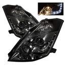 Spyder Nissan 350Z 03-05 Projector Headlights Halogen Model Only - DRL Smoke PRO-YD-N350Z02-DRL-SM-1