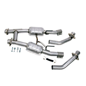 BBK 86-93 Mustang 5.0 High Flow H Pipe With Catalytic Converters - 2-1/2 - 0