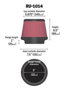 K&N Universal Tapered Filter 6in Flange ID x 7.5in Base OD x 5.875in Top OD x 6.5in Height-5