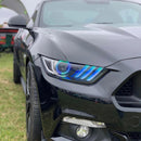 Oracle 15-17 Ford Mustang Dynamic RGB+A Pre-Assembled Headlights - Black Edition - ColorSHIFT-13