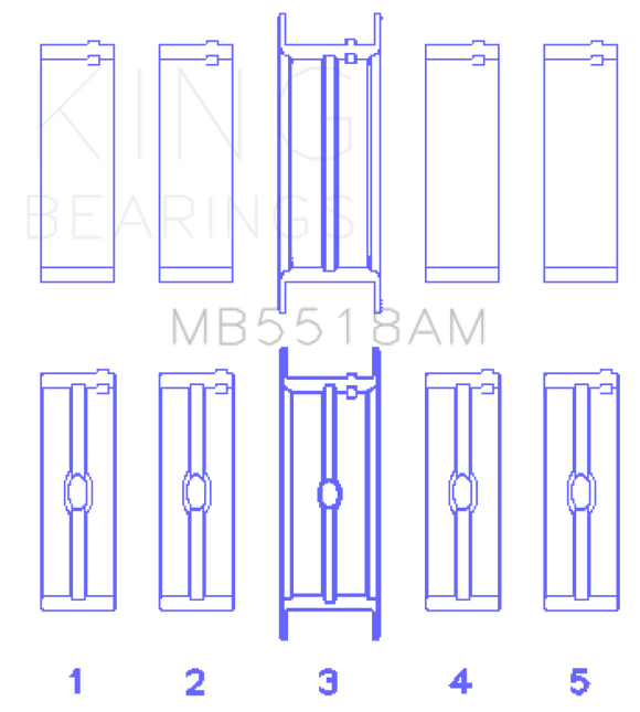 King Engine Bearings AMC/Jeep 390/401 Crankshaft Main Bearing Set - Undersize 0.10IN