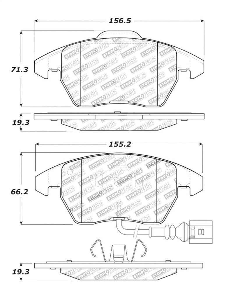 StopTech Performance 06-10 Audi A3 / 08-10 Audi TT / 06-09 VW GTI / 05-10 Jetta Front Brake Pads - 0