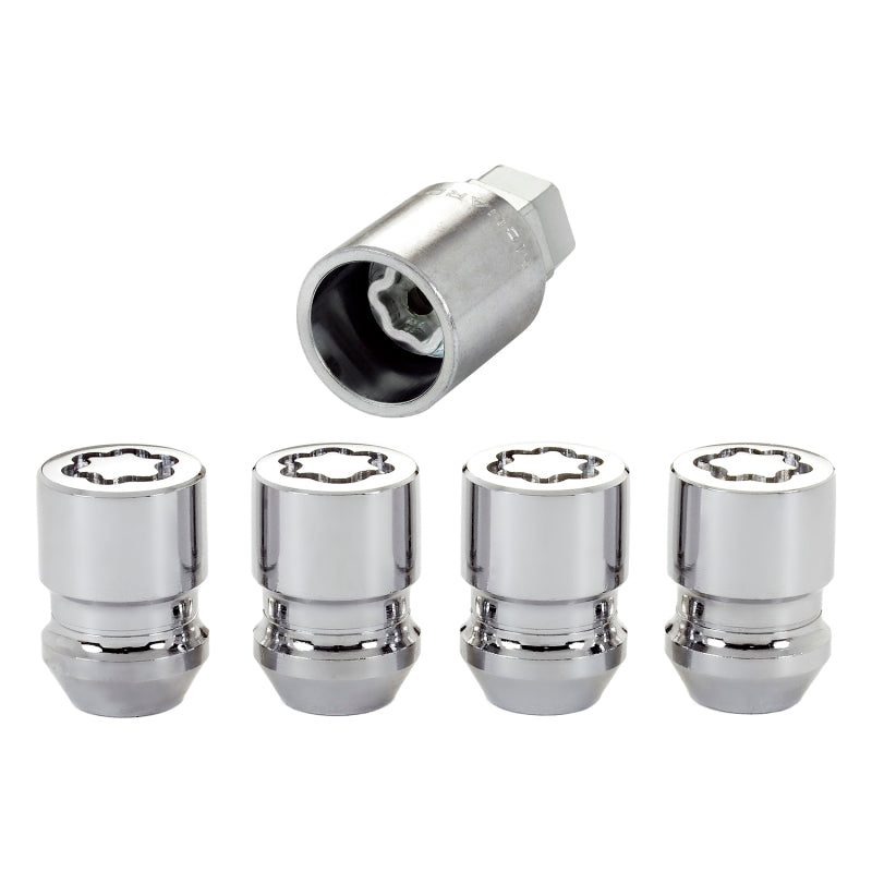 McGard Wheel Lock Nut Set - 4pk. (Cone Seat) M12X1.5 / 19mm & 21mm Dual Hex / 1.28in. L - Chrome - 0