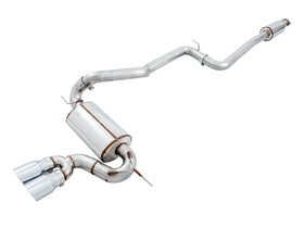 AWE Tuning Ford Focus ST Touring Edition Cat-Back Exhaust - Resonated - Chrome Silver Tips