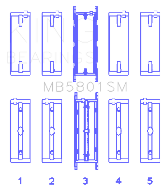 King Engine Bearings BMW N63/S63 Crankshaft Main Bearing Set - Size +0.25mm
