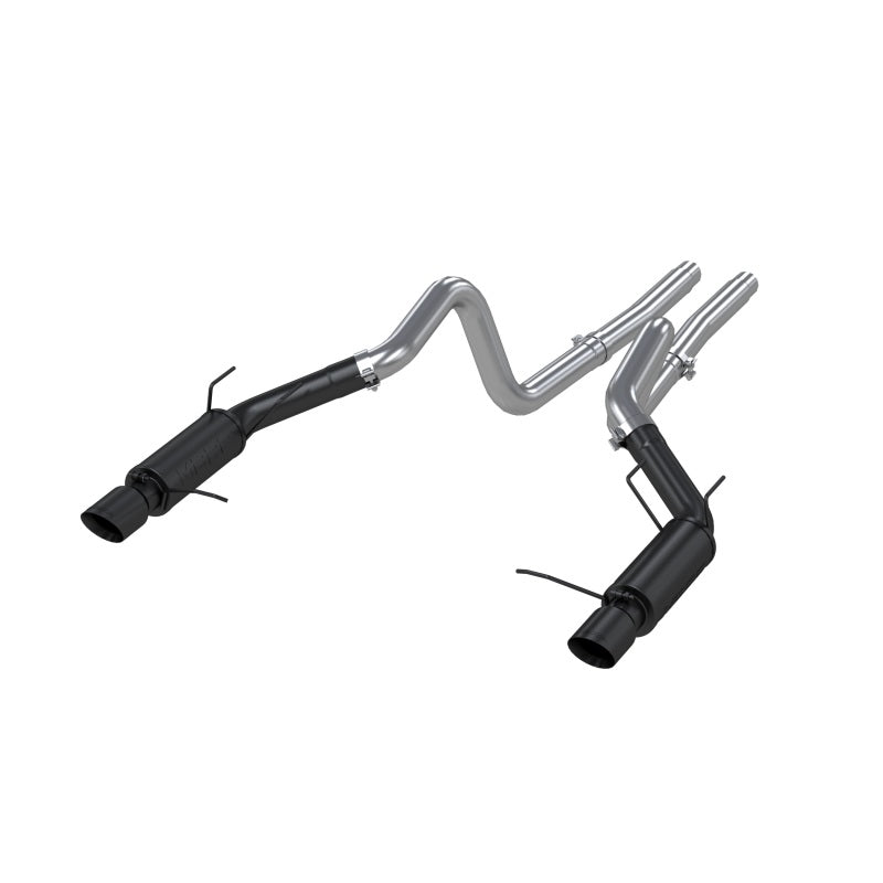 MBRP 11-14 Ford Mustang GT 5.0L 3in Cat Back Dual Split Rear Race Version 4in Tips - Black - 0