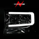 ANZO 99-04 Ford F250/F350/F450/Excursion (excl. 99) Crystal Headlights - w/ Light Bar Chrome Housing-5